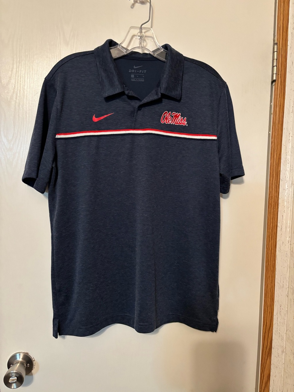 Nike Navy Ole Miss Dri-FIT Polo with Red & White Trim